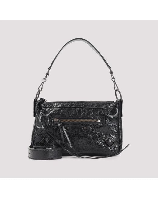 Balenciaga Black Mini Le City Moto Shoulder Bag