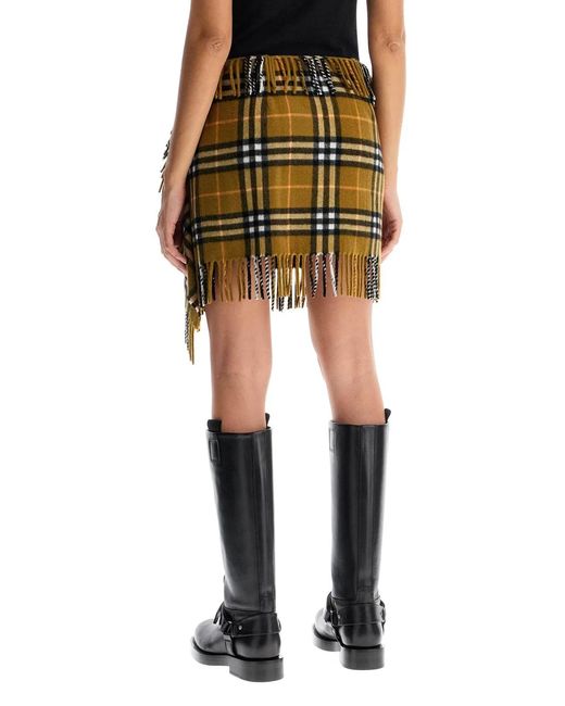 Burberry Metallic Embroidered Wool Blend Mini Skirt