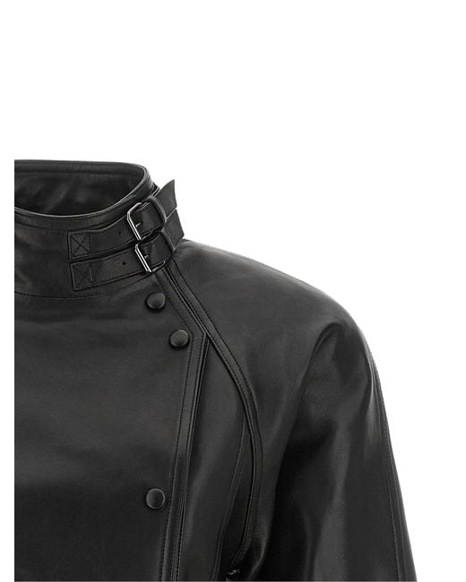 Balmain Black 'Iconica' Leather Jacket