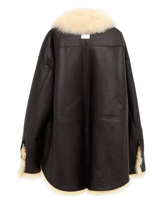 Acne Black Leather Shearling Jacket