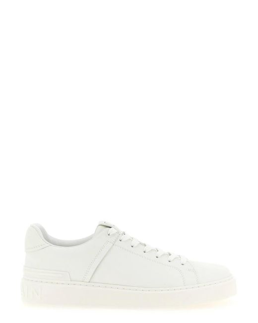 Balmain White 'B-Court' Sneakers for men