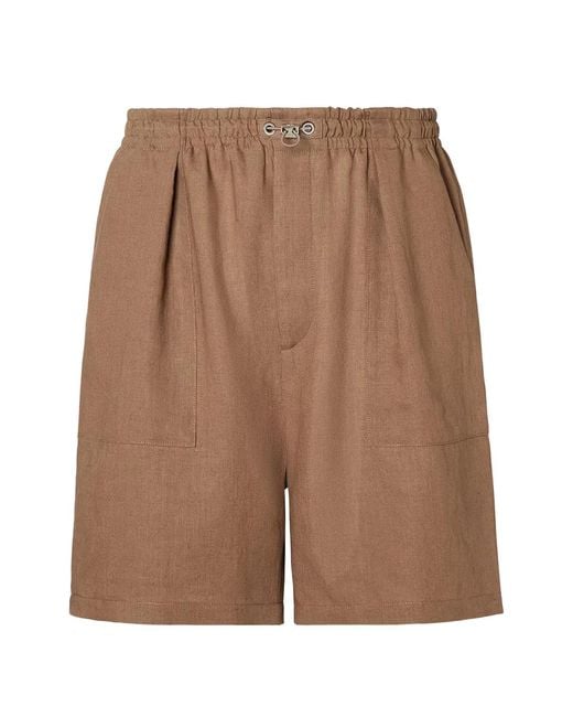 Fendi Brown Linen Shorts for men