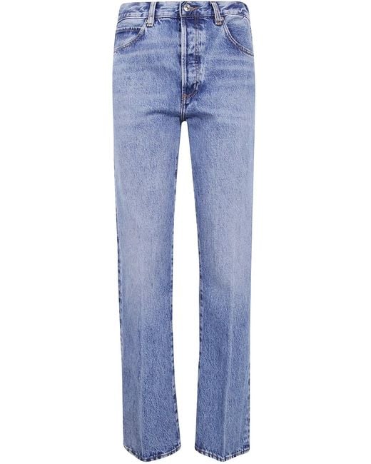 FRAME Blue "The Vertical" High Rise Straight Leg Jeans