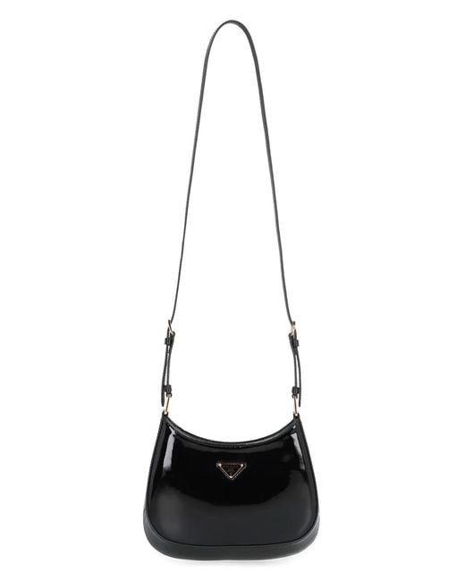 Prada Black Cleo Leather Shoulder Bag