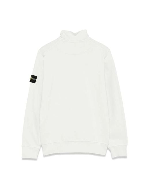 Stone Island White Zip Sweatshirt