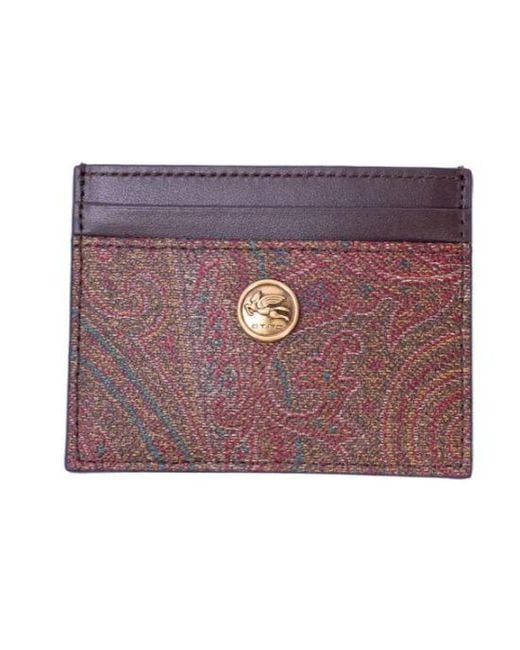 Etro Pink Essential Leather Pouch