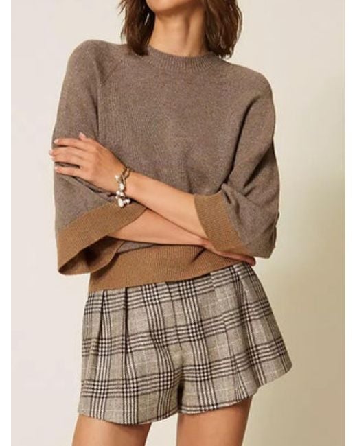 Twinset Brown Wool Maglia Sweater