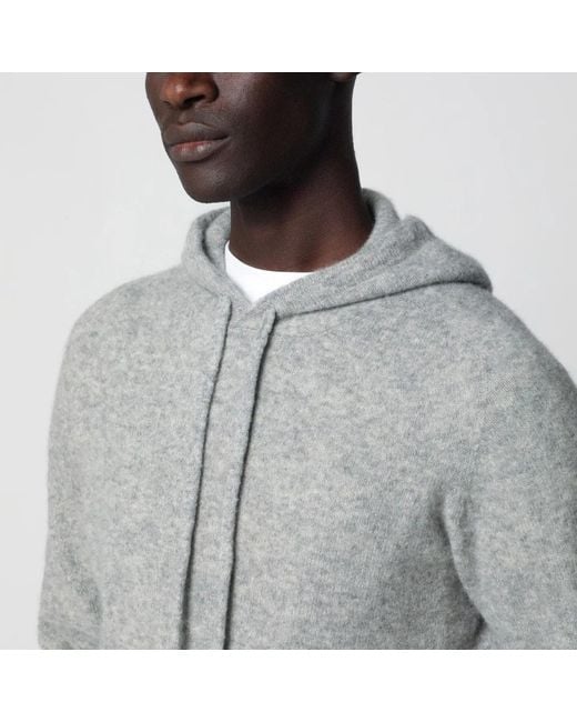 Roberto Collina Gray Light Cashmere Sweatshirtstyle Sweater for men