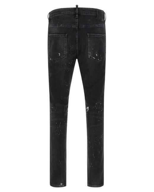 DSquared² Blue Splatter Paint Jeans for men