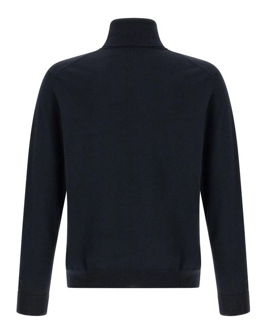 Zanone Blue Turtle-Neck Sweater for men