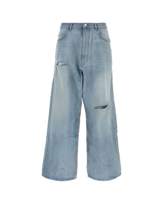 Balenciaga Blue Minimal Baggy Pants for men