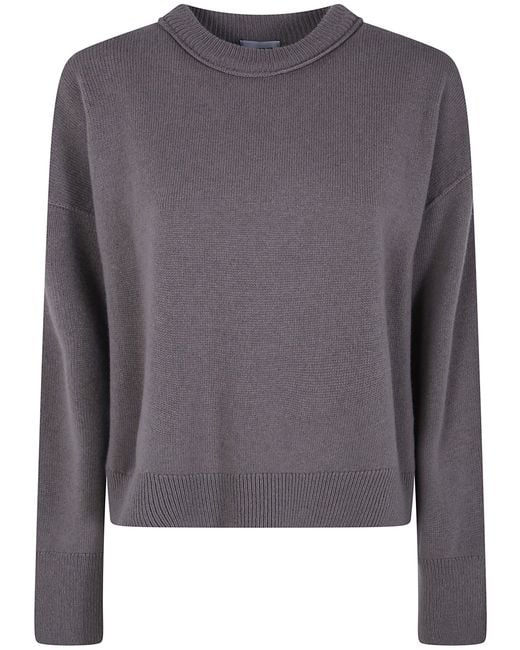 Mrz Gray Cropped Oversized Round Neck Sweater
