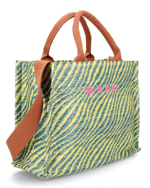 Marni Green Tote Bag With Logo