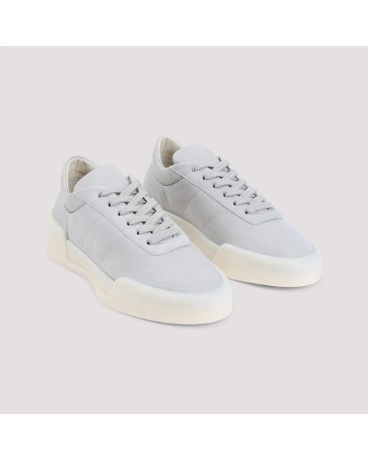 Fear Of God White Light Leather Aerobic Low Sneakers for men
