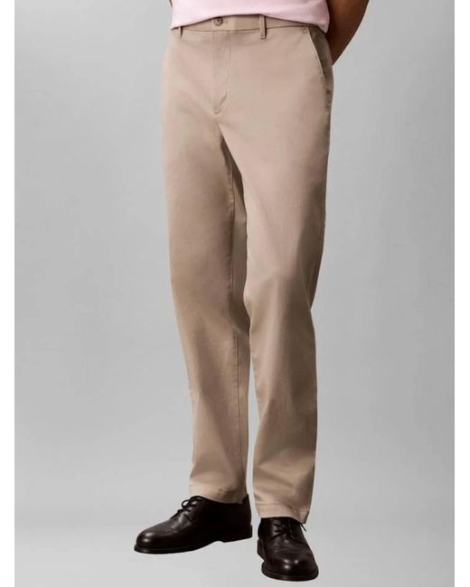 Calvin Klein Natural Tapered Refined Cotton Stretch T for men