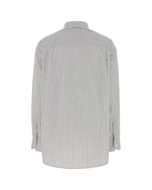 Prada Gray Regular Stripes Shirt