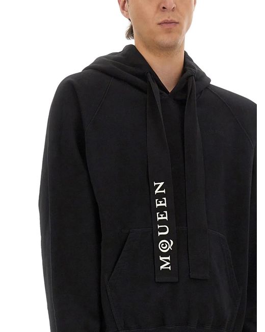 McQueen Black Cotton Sweatshirts for men