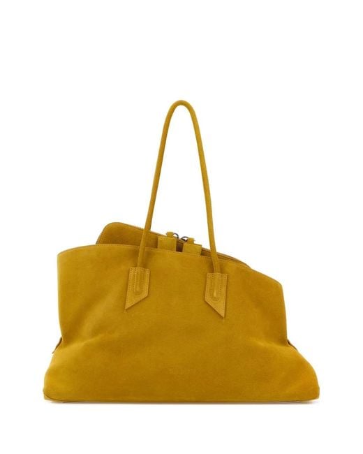 The Attico Yellow 'La Passeggiata Medium' Top Handle