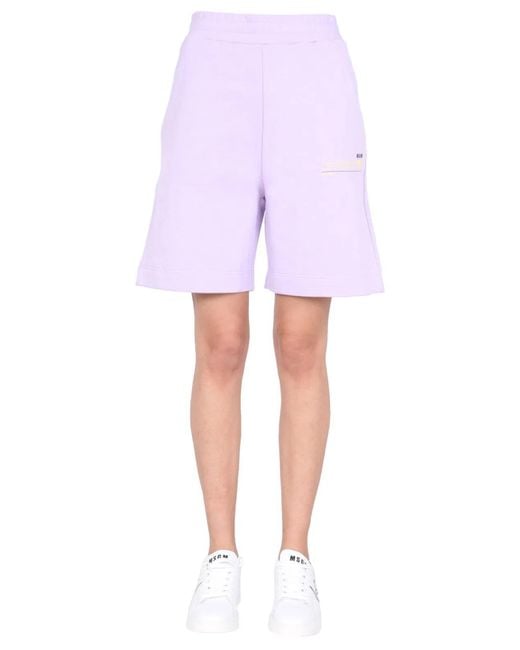 MSGM Pink Solid Shorts