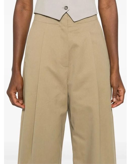 Studio Nicholson Natural Cotton Wide-Leg Trousers