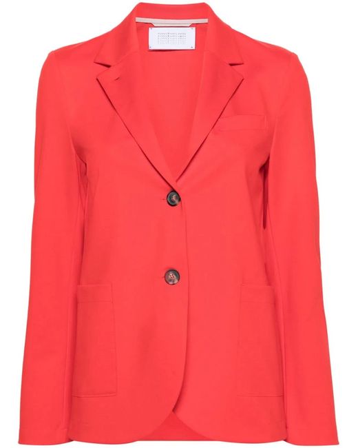 Harris Wharf London Pink Sleek Single-Breasted Blazer Jacket