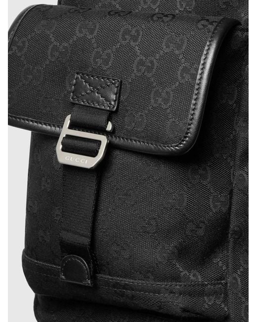 Gucci Black Gg Supreme Fabric Backpack for men