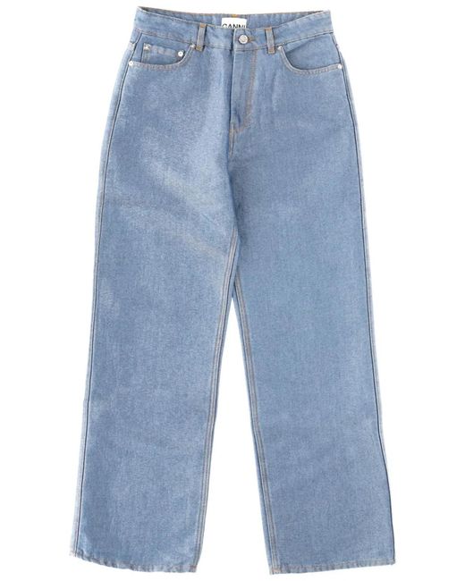 Ganni Blue Cotton Denim Jeans