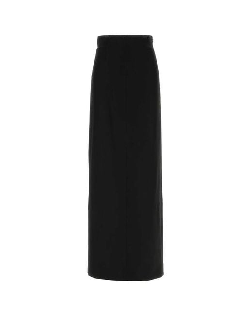 Maison Margiela Black Straight Maxi Skirt Pant