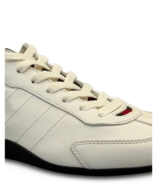 Gucci White Calf Leather Shift Sneaker for men