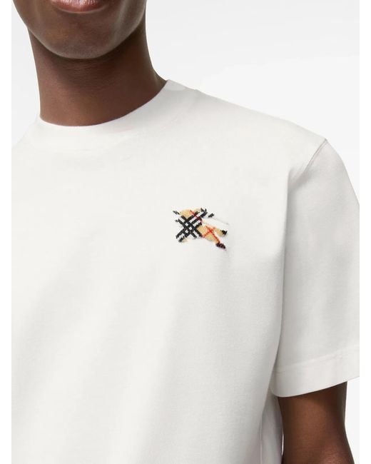 Burberry White Cotton T-Shirt for men