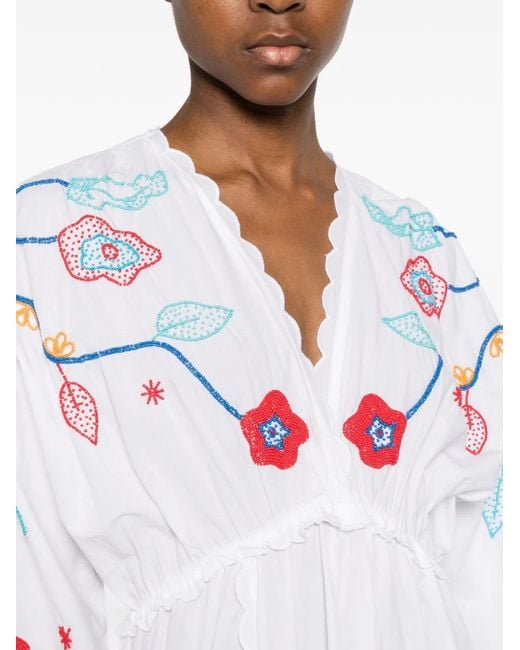 Forte_forte White Embroidered Cotton Dress