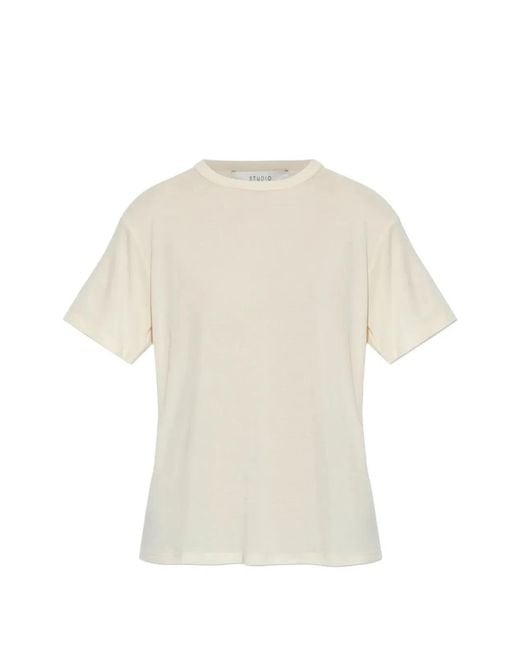 Studio Nicholson White "Rond" Short Sleeve T-Shirt