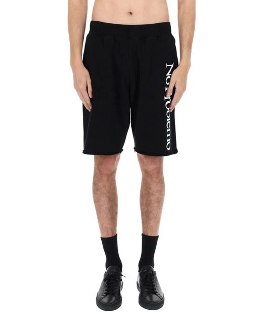 No Problemo Black Shorts Con Logo for men