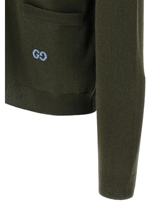 Gucci Green Gg Intarsia Cardigan for men