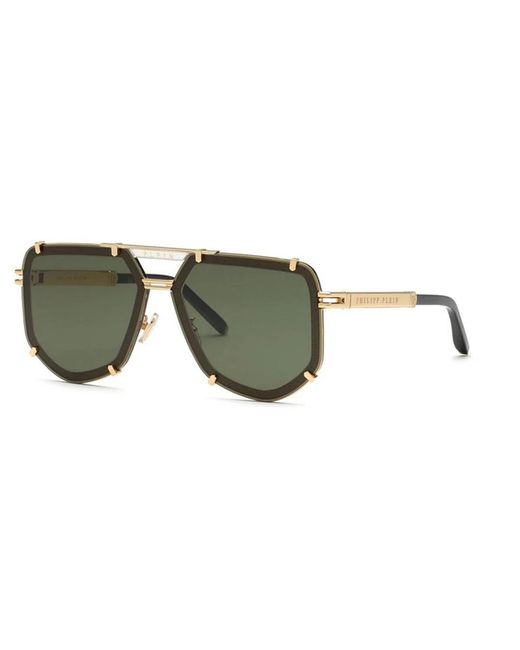 Philipp Plein Green Metal Sunglasses