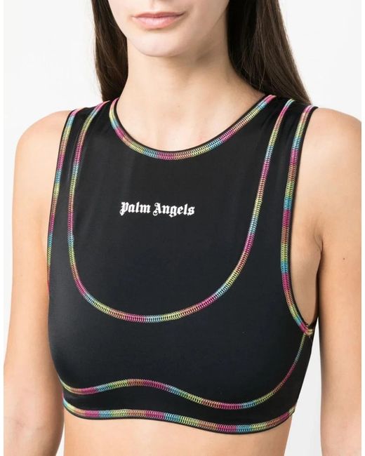 Palm Angels Black Miami Logo Training Top