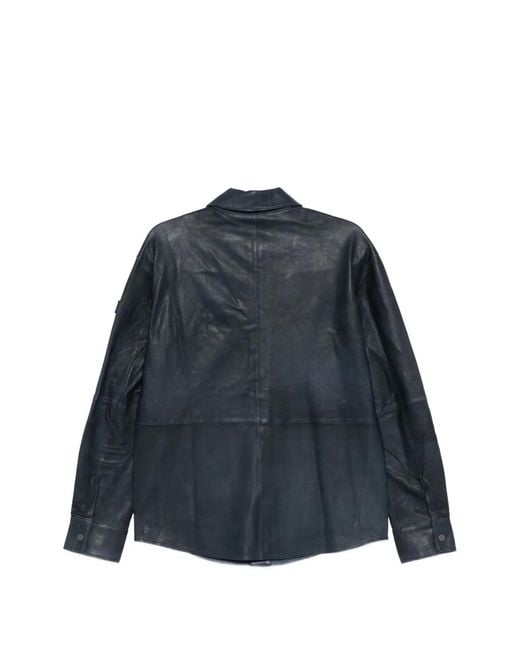 Peuterey Blue Todd Leather Jacket