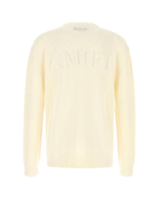 Amiri White Cream Crochet Sweater for men