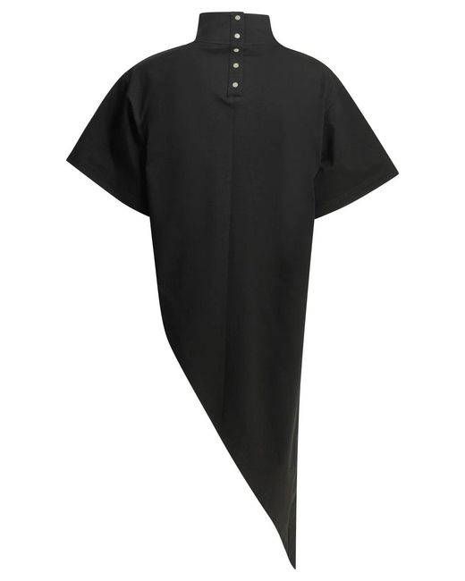 Alaïa Black Alaia "Triangle" Mock Neck T-Shirt