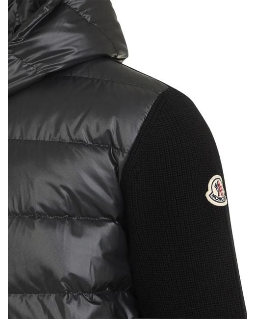 Moncler Black Logo-Patch Padded Jacket for men