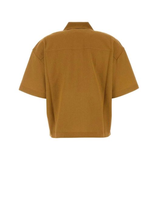 Saint Laurent Yellow Ochre Piquet Oversize Polo Shirt