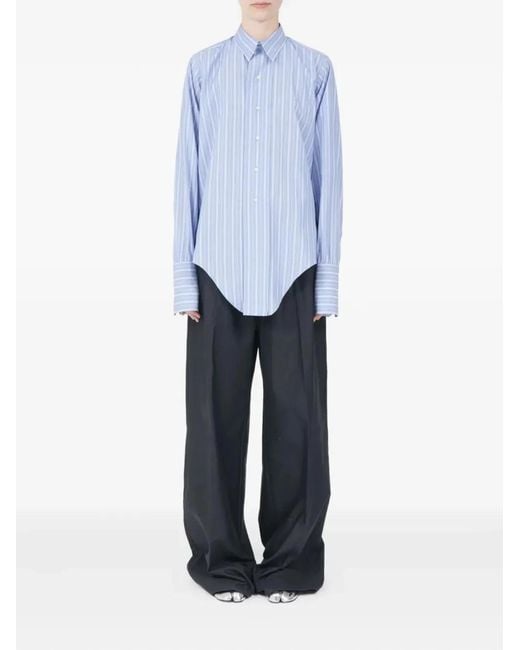Maison Margiela Blue Cotton Shirt Italy