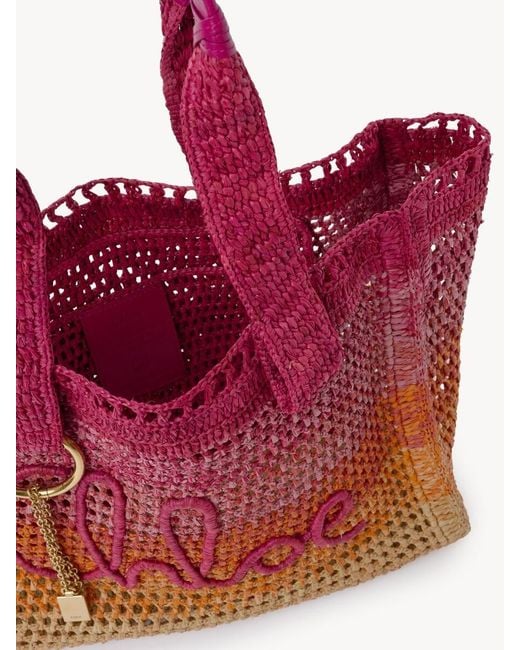 Chloé Red Summer Banana East-West Tote Bag
