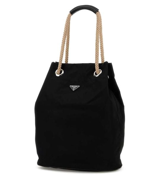 Prada Black Re-Nylon Shopping Bag for men