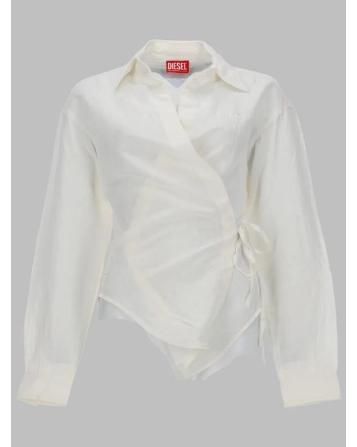 DIESEL White Camicia Con Chiusura A Portafoglio