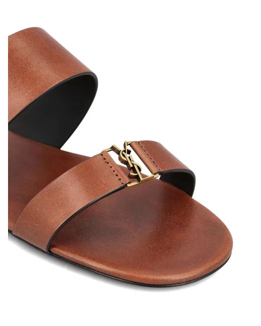 Saint Laurent Brown Babylone Slides