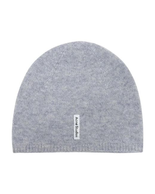 Acne Gray Fitted Beanie