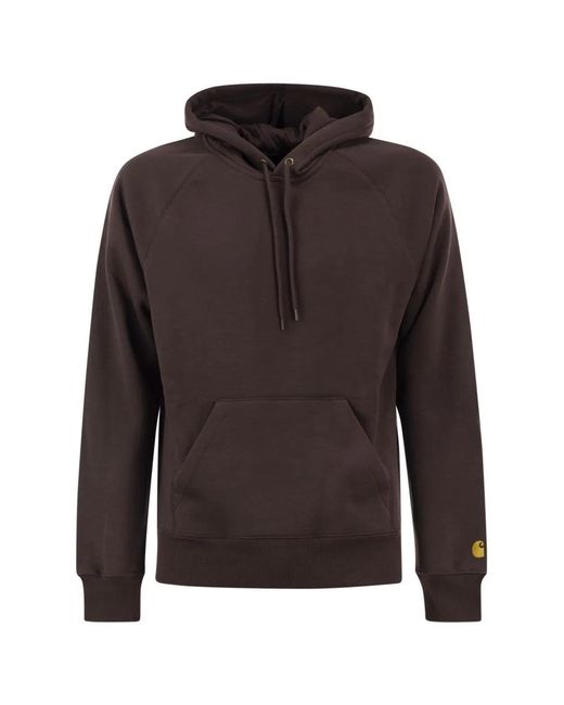 Carhartt Brown Hoodie With Embroidered Logo