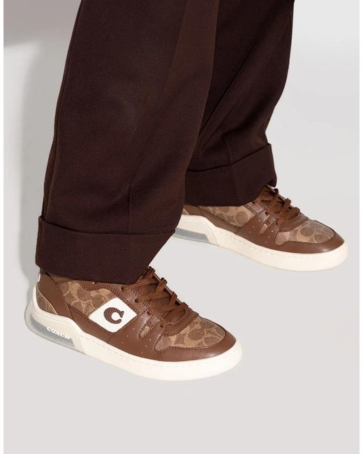 COACH Brown Citysole Signature High-Top Sneakers for men