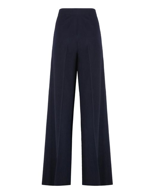 Max Mara Blue Osol Virgin Wool Trousers